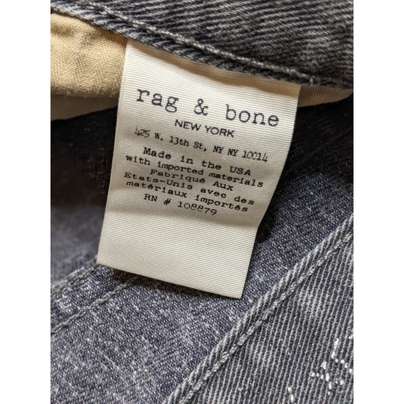 Rag and Bone RB Jay 23x Jeans Slim Leg Button Fly Pullman Gray 31x28 - Picture 10 of 16